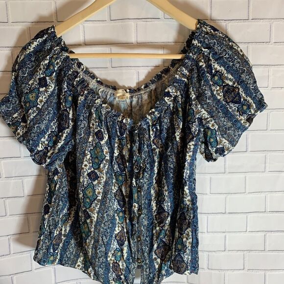 Stitch Fix Mason & Belle Print Off Shoulder Top - Picture 1 of 6